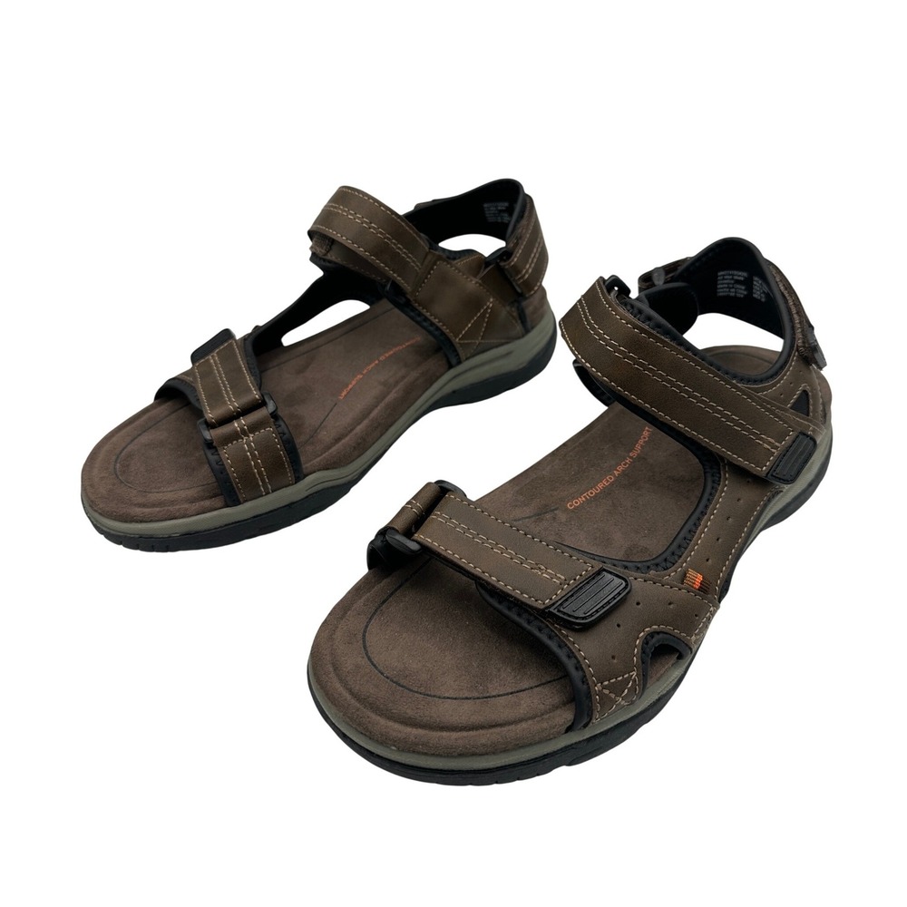 Ozark Trail Sport Sandals Mens 9 Brown Good Adjustable Memory Foam MNOT41SG420L